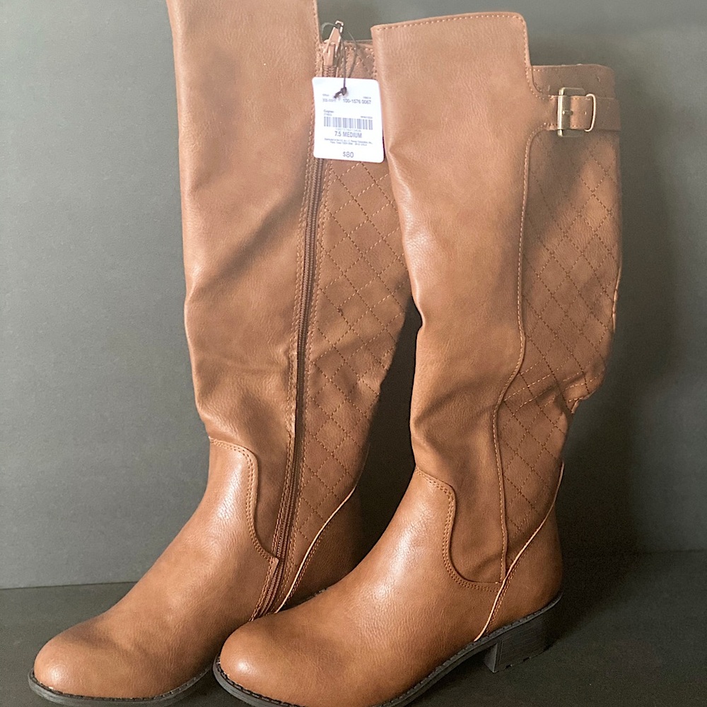 Cognac boots 7.5 Medium